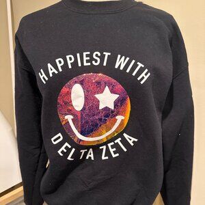 Delta Zeta Dark Black crewneck sweatshirt Adult Medium